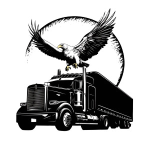 Flaming Eagle Truck Vinyl Car Decal Sticker – Waterproof & UV-Resistant 8"