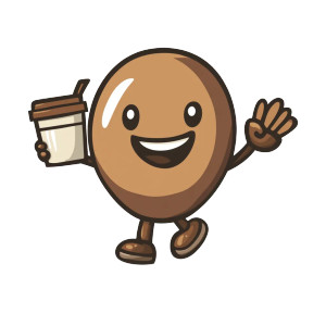 Coffee Bean Logo Vinyl Car Decal Sticker – Waterproof & UV-Resistant 8"