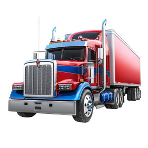 Colorful Semi-Truck Vinyl Car Decal Sticker – Waterproof & UV-Resistant 8"