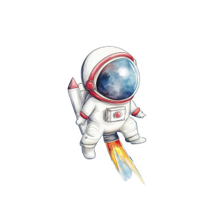 Cute Astronaut Rocket Vinyl Car Decal Sticker – Waterproof & UV-Resistant 8"