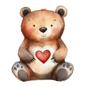 Cute Bear Heart Vinyl Car Decal Sticker – Waterproof & UV-Resistant 8"