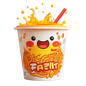 Playful Noodle Cup Vinyl Car Decal Sticker – Waterproof & UV-Resistant 8"