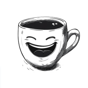 Laughing Coffee Cup Vinyl Car Decal Sticker – Waterproof & UV-Resistant 8" Laughing Coffee Cup Vinyl Car Decal Sticker – Waterproof & UV-Resistant 8"