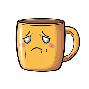 Crying Mug Cartoon Vinyl Car Decal Sticker – Waterproof & UV-Resistant 8"