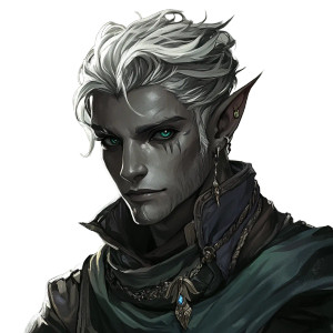 Edgy Male Drow Vinyl Car Decal Sticker – Waterproof & UV-Resistant 8"