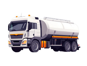 White Fuel Tanker Vinyl Car Decal Sticker – Waterproof & UV-Resistant 8"