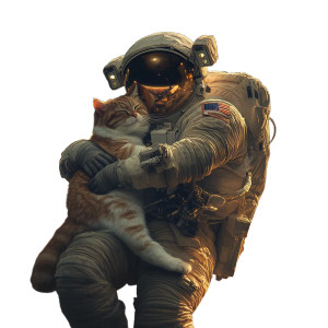 Astronaut And Space Cat Vinyl Car Decal Sticker – Waterproof & UV-Resistant 8"