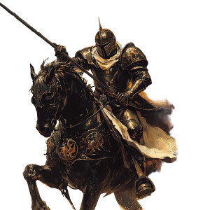 Fantasy Knight Jousting Vinyl Car Decal Sticker – Waterproof & UV-Resistant 8"