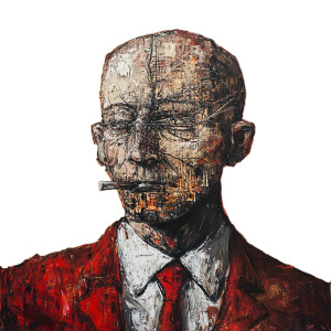 Frustrated Writer Portrait Vinyl Car Decal Sticker – Waterproof & UV-Resistant 8"