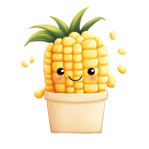 Smiling Corn Cup Vinyl Car Decal Sticker – Waterproof & UV-Resistant 8"