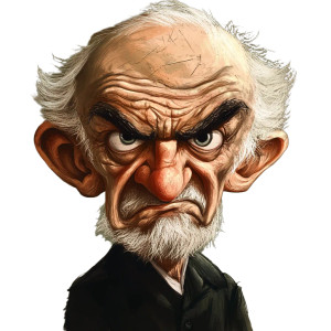 Grumpy Old Caricature Vinyl Car Decal Sticker – Waterproof & UV-Resistant 8"