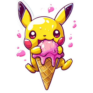 Melting Pikachu Cone Vinyl Car Decal Sticker – Waterproof & UV-Resistant 8" Melting Pikachu Cone Vinyl Car Decal Sticker – Waterproof & UV-Resistant 8"