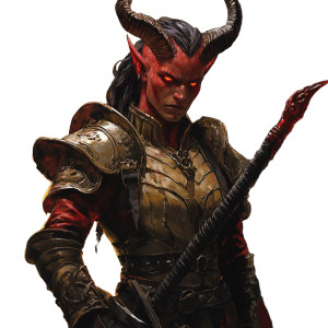 Tiefling Warrior V3 Vinyl Car Decal Sticker – Waterproof & UV-Resistant 8"