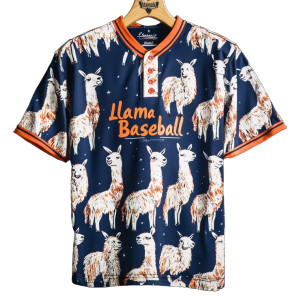 Llama Baseball Shirt Vinyl Car Decal Sticker – Waterproof & UV-Resistant 8"