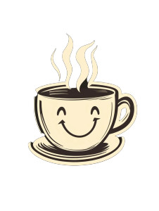 Vintage Coffee Logo Vinyl Car Decal Sticker – Waterproof & UV-Resistant 8"