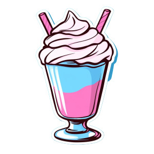 Cartoon Milkshake Sticker Vinyl Car Decal Sticker – Waterproof & UV-Resistant 8"