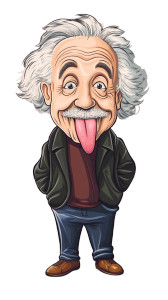Cartoon Einstein V3 Vinyl Car Decal Sticker – Waterproof & UV-Resistant 8"