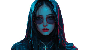 Cyberpunk Nun V5 Vinyl Car Decal Sticker – Waterproof & UV-Resistant 8"