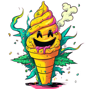 Cool Weed Ice Cream Vinyl Car Decal Sticker – Waterproof & UV-Resistant 8"