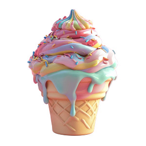 Colorful 3D Ice Cream Vinyl Car Decal Sticker – Waterproof & UV-Resistant 8"