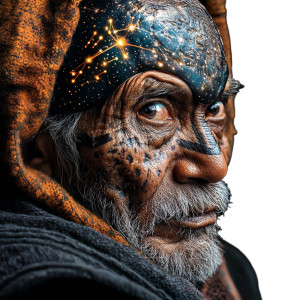 Indigenous Elder Portrait Vinyl Car Decal Sticker – Waterproof & UV-Resistant 8"