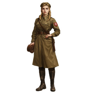 Soviet Soldier Woman Vinyl Car Decal Sticker – Waterproof & UV-Resistant 8"