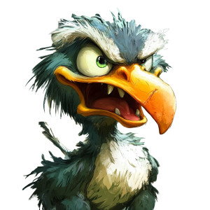 Angry Cartoon Weregoose Vinyl Car Decal Sticker – Waterproof & UV-Resistant 8"