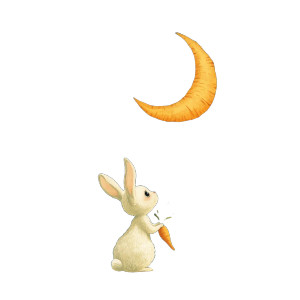 Rabbit Moon Dream Vinyl Car Decal Sticker – Waterproof & UV-Resistant 8"