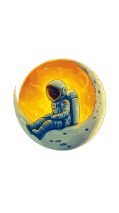 Spaceman On Moon Vinyl Car Decal Sticker – Waterproof & UV-Resistant 8"