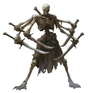 Eight-Armed Skeleton Vinyl Car Decal Sticker – Waterproof & UV-Resistant 8"