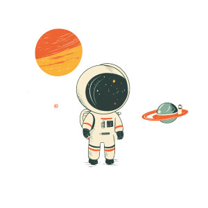 Whimsical Astronaut Adventure Vinyl Car Decal Sticker – Waterproof & UV-Resistant 8"