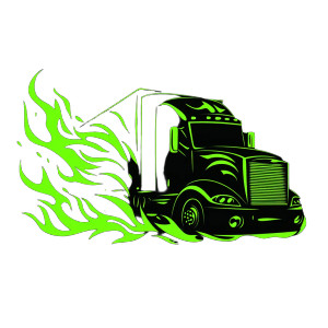 Burning Truck Logo Vinyl Car Decal Sticker – Waterproof & UV-Resistant 8"