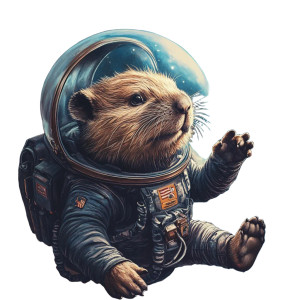 Space Beaver Vinyl Car Decal Sticker – Waterproof & UV-Resistant 8"