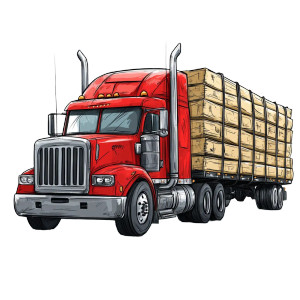 Cartoon Semi-Truck Cargo Vinyl Car Decal Sticker – Waterproof & UV-Resistant 8" Cartoon Semi-Truck Cargo Vinyl Car Decal Sticker – Waterproof & UV-Resistant 8"