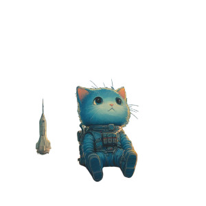 Goro The Space Cat Vinyl Car Decal Sticker – Waterproof & UV-Resistant 8"