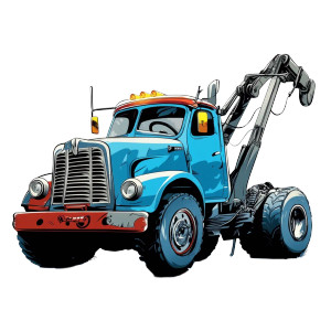 Blue Monster Towtruck Vinyl Car Decal Sticker – Waterproof & UV-Resistant 8"