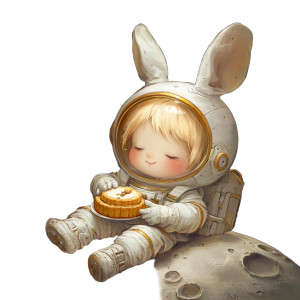 Rabbit Spaceman Moon Vinyl Car Decal Sticker – Waterproof & UV-Resistant 8"