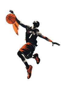 Dynamic Basketball Scene Vinyl Car Decal Sticker – Waterproof & UV-Resistant 8"