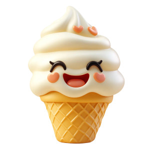 Emoji Ice Cream Vinyl Car Decal Sticker – Waterproof & UV-Resistant 8"