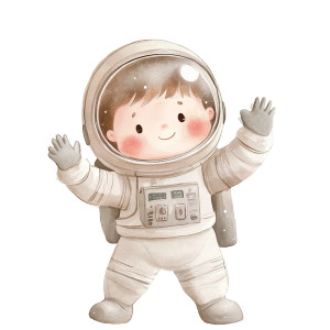 Young Astronaut Greeting Vinyl Car Decal Sticker – Waterproof & UV-Resistant 8"