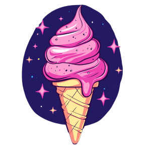 Pink Retro Ice-Cream Vinyl Car Decal Sticker – Waterproof & UV-Resistant 8"