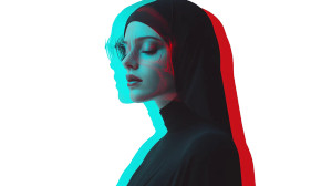 Modern Glitch Nun Vinyl Car Decal Sticker – Waterproof & UV-Resistant 8" Modern Glitch Nun Vinyl Car Decal Sticker – Waterproof & UV-Resistant 8"