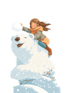 Snowball Fight Girl Vinyl Car Decal Sticker – Waterproof & UV-Resistant 8"