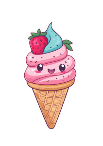Kawaii Ice Cream V6 Vinyl Car Decal Sticker – Waterproof & UV-Resistant 8"