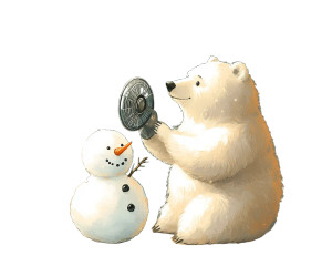Polar Bear Snowman Scene Vinyl Car Decal Sticker – Waterproof & UV-Resistant 8"