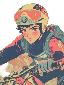 80’S Anime Bmx Rider Vinyl Car Decal Sticker – Waterproof & UV-Resistant 8"