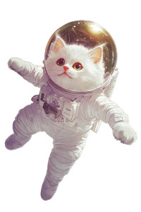 Space Cat Vinyl Car Decal Sticker – Waterproof & UV-Resistant 8"