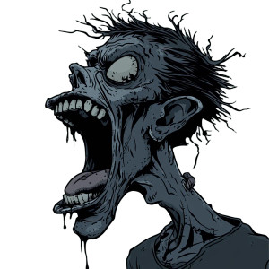 Silly Zombie Profile Vinyl Car Decal Sticker – Waterproof & UV-Resistant 8"