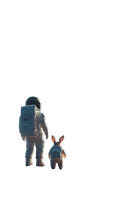 Moon Rabbit Adventure Vinyl Car Decal Sticker – Waterproof & UV-Resistant 8"