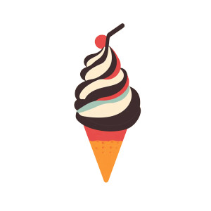 Italian Ice Cream Logo Vinyl Car Decal Sticker – Waterproof & UV-Resistant 8"